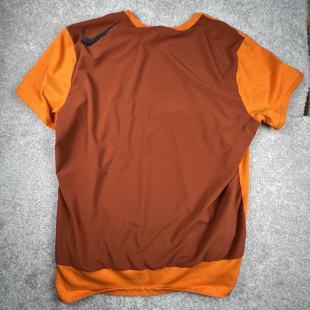 Mens Size Large Nike Dri-Fit Performance Active Wear Breathable Orange Tee Shirt - Picture 7 of 8